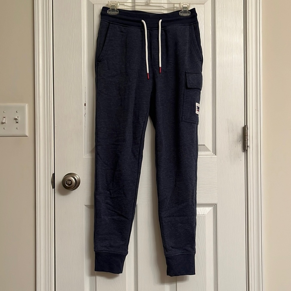 Tommy Jeans Tommy Hilfiger Heather Blue Soft Cotton-blend Joggers Pockets XS